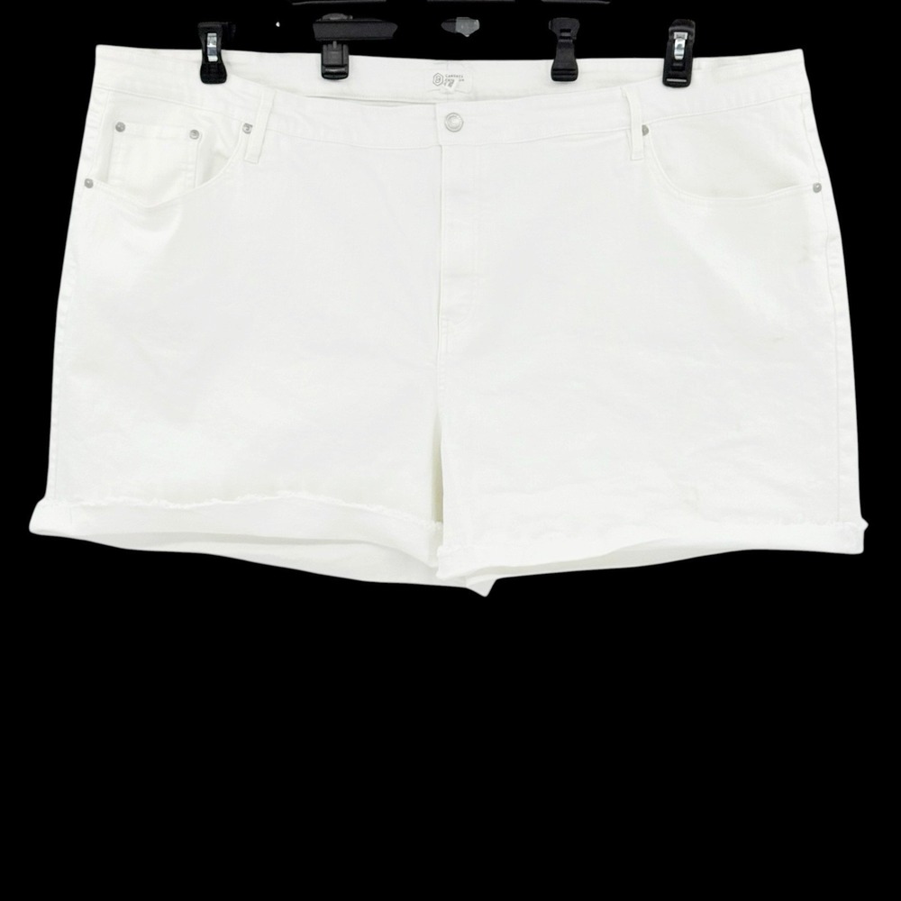 Candace Cameron Bure Women's Trendy White Stretch Shorts Plus Size 32W High Rise
